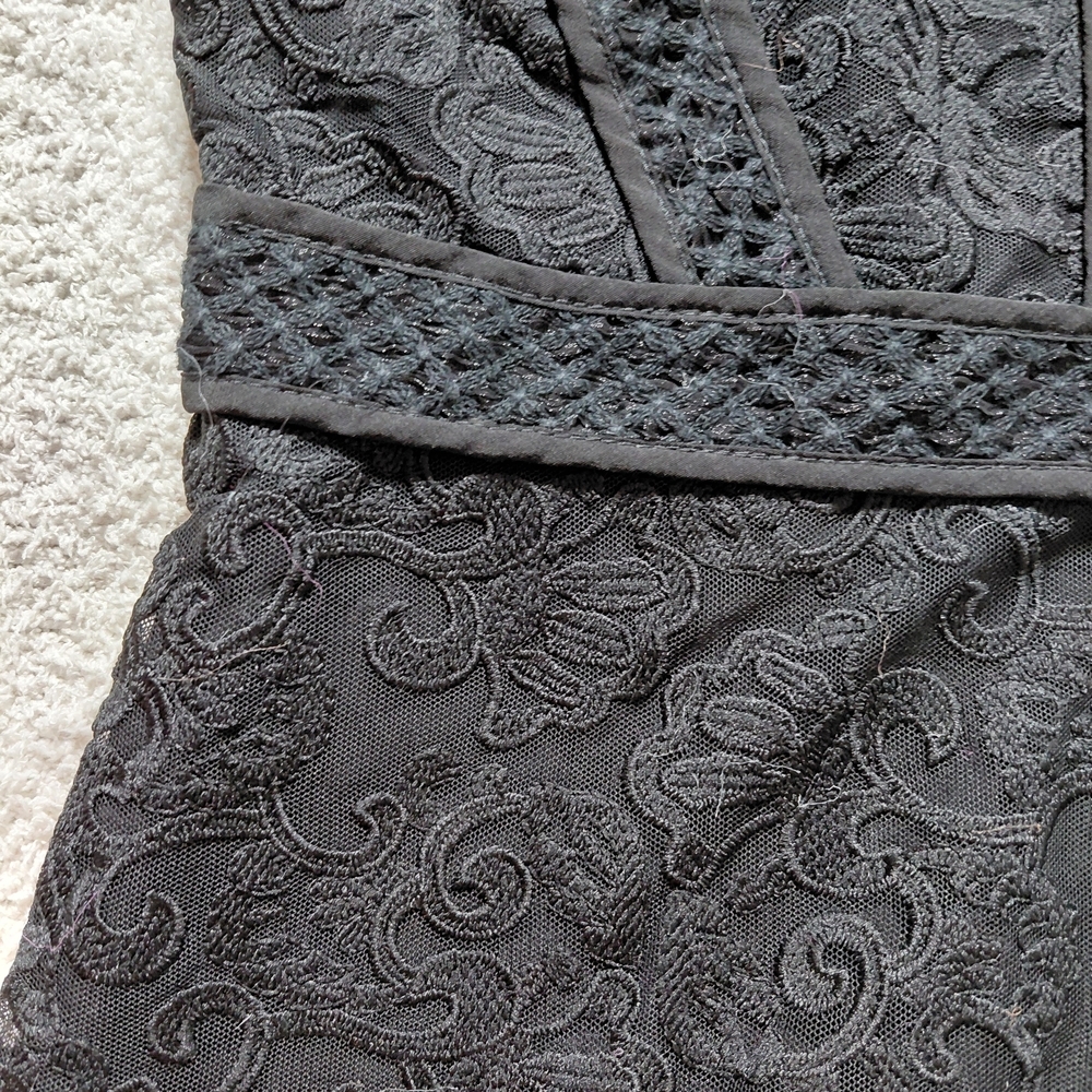 Skies Are Blue Black Textured Women's Blouse - Picture 2 of 8